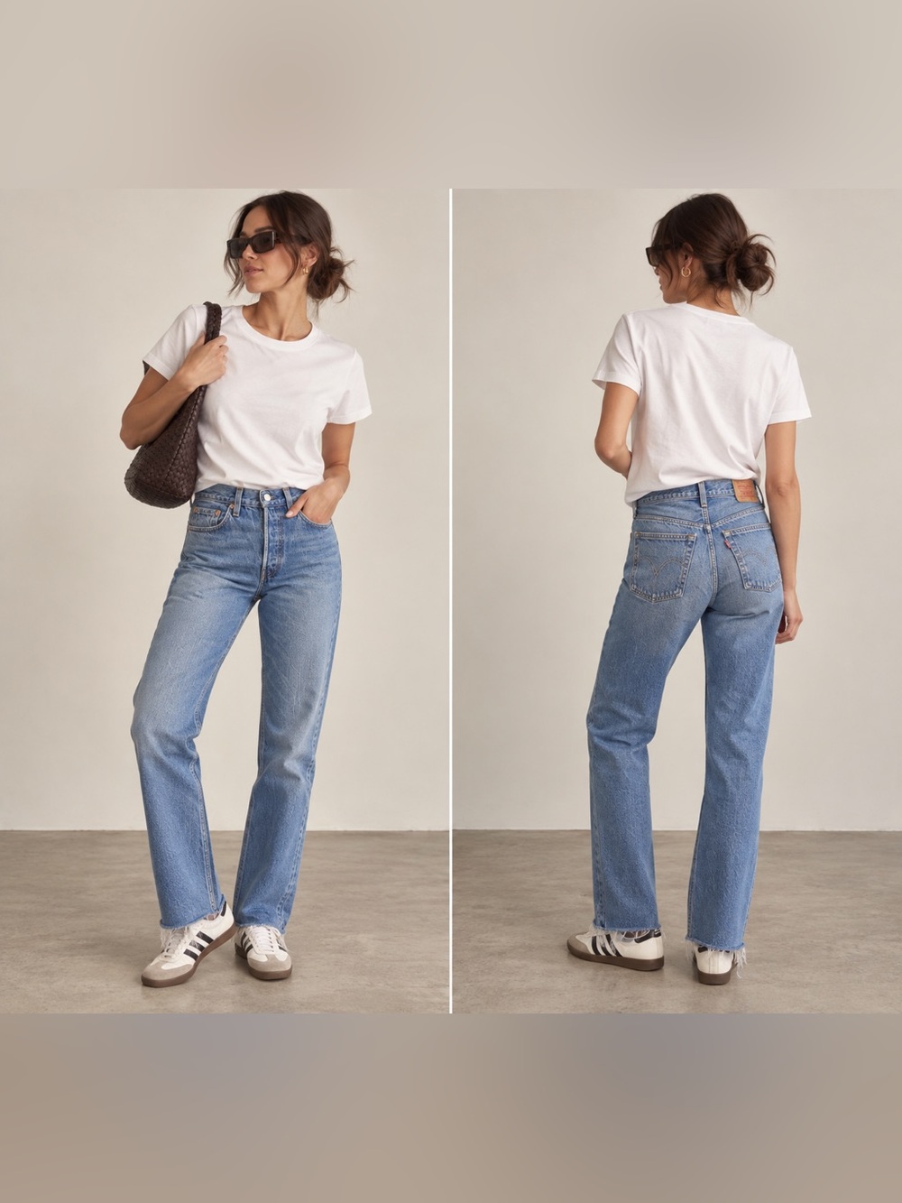 Levi’s 501 Original Fit Straight Leg Jeans W28 L32 Light Wash Raw Hem